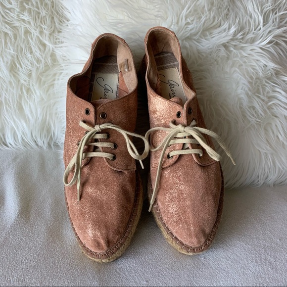 Gaimo Espadrilles Lace-up Pink Suede Sneakers - Picture 5 of 13